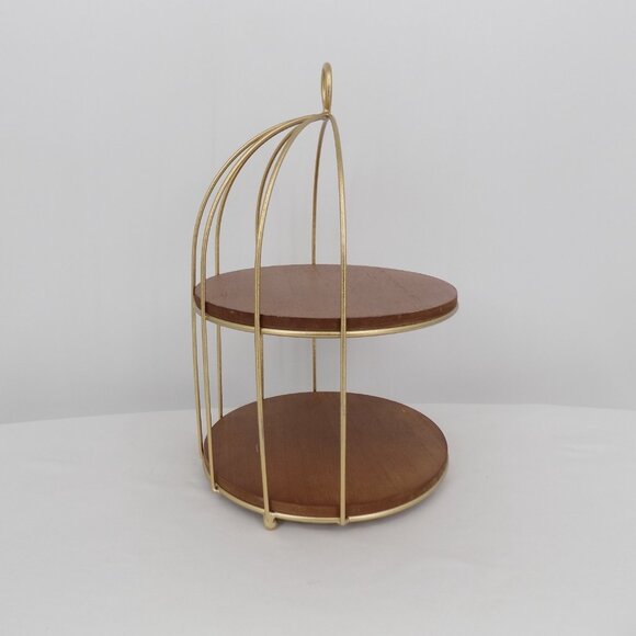 Ashland Fall Blush Romance Bird Cage Display Two Tier Shelf Tabletop Decor 12.5" - Picture 4 of 9